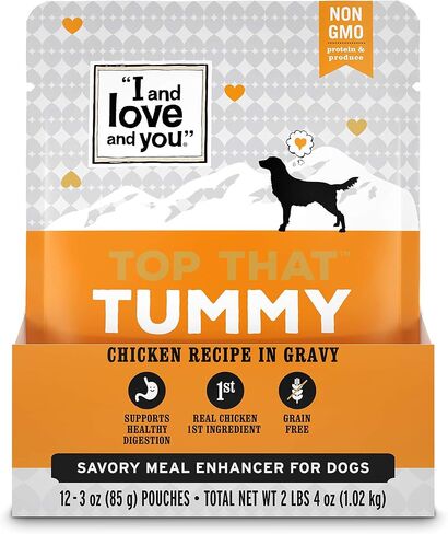 I and love and you Top That Meal Enhancer - غلاف طعام الكلاب الرطب الخالي من الحبوب، حزمة متنوعة، 3 أونصة، حزمة من 6 أكياس in Kuwait