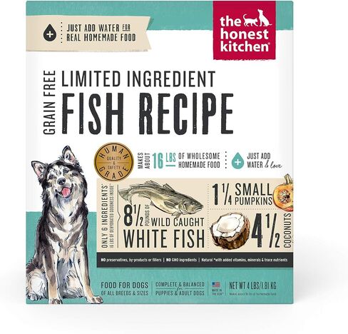 The Honest Kitchen Dehydrated Limited Ingredient Dog Food – Complete Meal or Dog Food Topper – Fish 10 lb (makes 40 lbs) in Saudi Arabia