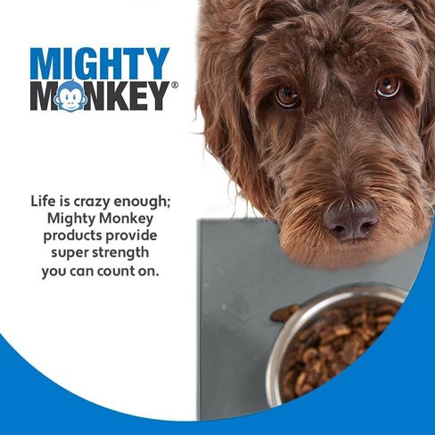 MIGHTY MONKEY 100% Waterproof Dog Food Mat, Raised Edges Silicone Pet Feeding Placemat for Cat, Dogs, Pet Bowls, High Lipped Tray Prevents Water Spills, Food on Floor, Dishwasher Safe, 18x12, Gray in Kuwait