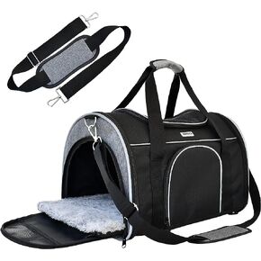 ناقلات القطط من نافريكس لحمل الكلاب الصغيرة، حامل الحيوانات الأليفة للقطط، معتمد من شركات الطيران مع جيبين شبكيين للتخزين، وسادة من الصوف وبطاقة الاسم in Kuwait