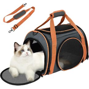 Cat Carrier TSA Airline Approved Pet Carrier Cat Carrier Bag with Big Space for Small Medium Cats Small Dog Carrier with 5 Mesh Windows, 4 Open Doors Cat Carriers & Strollers for Comfortable Travel in Saudi Arabia