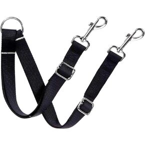 SunGrow Double Dog & Ferret Walker Leash, 16-24 Inches in Length, Head Tilt Adjustable, Tin Alloy Snaps, Suitable for Dogs and Puppies