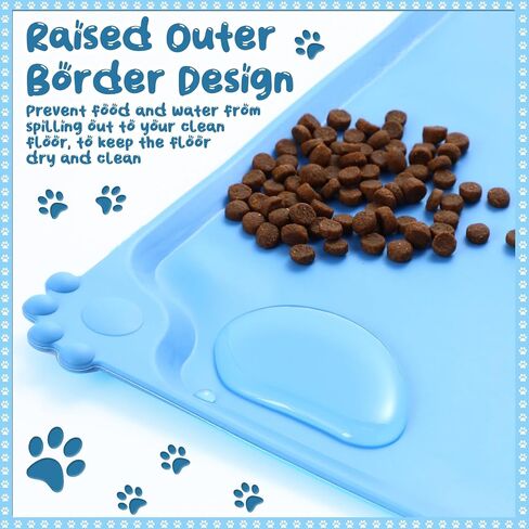 Skylety 10 Pack Dog Food Mat Dog Cat Bowl Mat 19 x 12 Inch Silicone Muticolor Anti Slip Dog Feeding Mat with Edge Waterproof Cat Food Mats for Floor, Pet Placemat for Food and Water to Prevent Spills in Saudi Arabia
