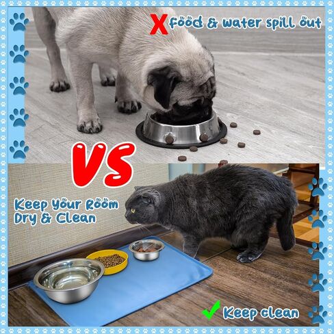 Skylety 10 Pack Dog Food Mat Dog Cat Bowl Mat 19 x 12 Inch Silicone Muticolor Anti Slip Dog Feeding Mat with Edge Waterproof Cat Food Mats for Floor, Pet Placemat for Food and Water to Prevent Spills in Saudi Arabia