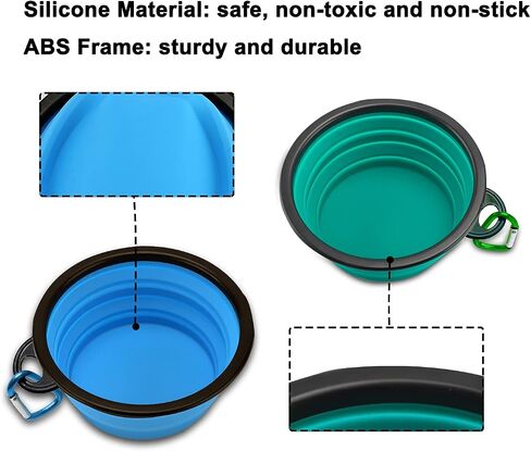 Rest-Eazzzy Collapsible Dog Bowls, 2 Pack Sturdy Portable Dog Water Bowls in Saudi Arabia