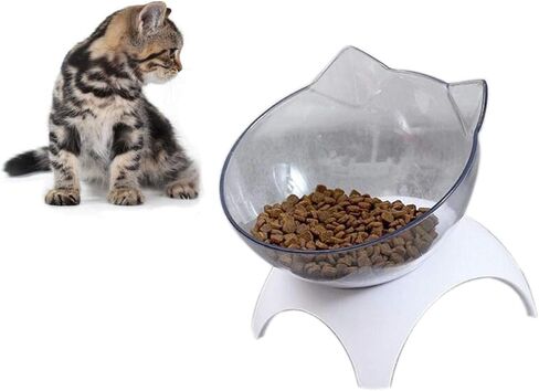 Cat Food Bowls, Elevated Ceramic Dog Cat Bowls with Raised Stand, 3 Adjustable Heights Anti Vomiting Cat Dog Water Bowl with no-Spill Design, 5 INCHES Bowl for Medium and Small Size Dog Cats in Saudi Arabia