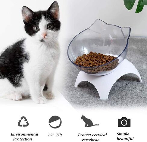 Cat Food Bowls, Elevated Ceramic Dog Cat Bowls with Raised Stand, 3 Adjustable Heights Anti Vomiting Cat Dog Water Bowl with no-Spill Design, 5 INCHES Bowl for Medium and Small Size Dog Cats in Saudi Arabia
