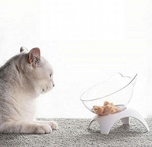 Cat Food Bowls, Elevated Ceramic Dog Cat Bowls with Raised Stand, 3 Adjustable Heights Anti Vomiting Cat Dog Water Bowl with no-Spill Design, 5 INCHES Bowl for Medium and Small Size Dog Cats in Saudi Arabia