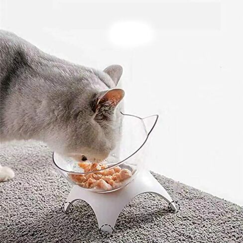 Cat Food Bowls, Elevated Ceramic Dog Cat Bowls with Raised Stand, 3 Adjustable Heights Anti Vomiting Cat Dog Water Bowl with no-Spill Design, 5 INCHES Bowl for Medium and Small Size Dog Cats in Saudi Arabia