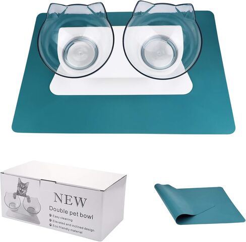 Cat Food Bowls, Elevated Ceramic Dog Cat Bowls with Raised Stand, 3 Adjustable Heights Anti Vomiting Cat Dog Water Bowl with no-Spill Design, 5 INCHES Bowl for Medium and Small Size Dog Cats in Saudi Arabia
