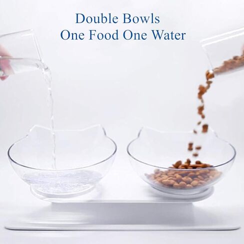 Cat Food Bowls, Elevated Ceramic Dog Cat Bowls with Raised Stand, 3 Adjustable Heights Anti Vomiting Cat Dog Water Bowl with no-Spill Design, 5 INCHES Bowl for Medium and Small Size Dog Cats in Saudi Arabia