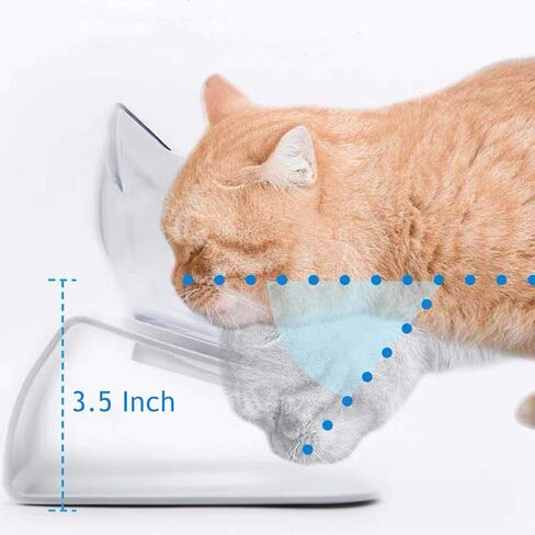Cat Food Bowls, Elevated Ceramic Dog Cat Bowls with Raised Stand, 3 Adjustable Heights Anti Vomiting Cat Dog Water Bowl with no-Spill Design, 5 INCHES Bowl for Medium and Small Size Dog Cats in Saudi Arabia