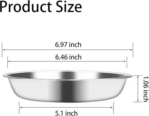 Stainless Steel Cat Feeder, 6.14 inch Wide Shallow Cat Bowls with Whisker Relief, Includes Non-Slip Placemat, Set of 8 for Small Dog & Cat in Kuwait