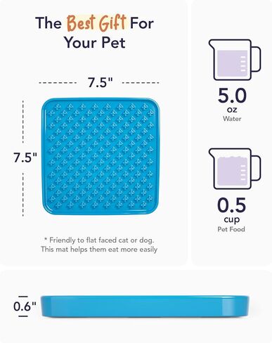 وحدة تغذية بطيئة للقطط من LE TAUCI PET، حصيرة لعق مقاس 5.5 بوصة للقطط والجراء، حصيرة لعق لتخفيف القلق، وحدة تغذية ألغاز لزبدة الفول السوداني، والمكافآت، وألعاب إثراء الحيوانات الأليفة، مجموعة من قطعتين، أزرق وبرتقالي in Kuwait