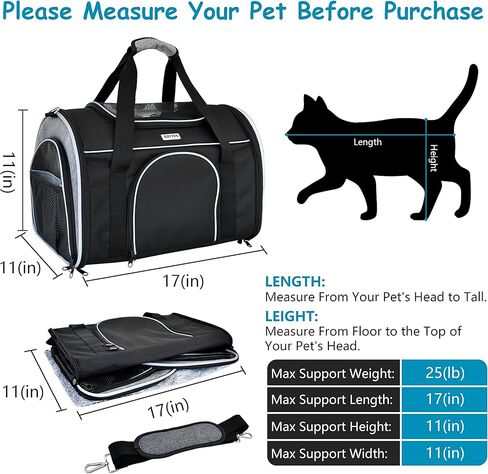 ناقلات القطط من نافريكس لحمل الكلاب الصغيرة، حامل الحيوانات الأليفة للقطط، معتمد من شركات الطيران مع جيبين شبكيين للتخزين، وسادة من الصوف وبطاقة الاسم in Kuwait