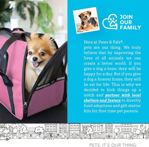 Paws & Pals Airline Approved Pet Carrier - Soft-Sided Carriers for Small Medium Cats and Dogs Air-Plane Travel On-Board Under Seat Carrying Bag with Fleece Bolster Bed for Kitten Cat Puppy Dog Taxi in Kuwait