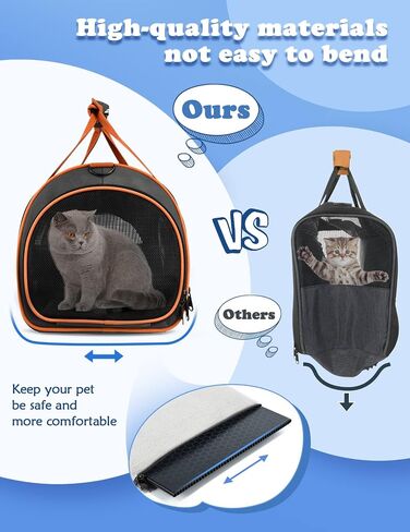 Cat Carrier TSA Airline Approved Pet Carrier Cat Carrier Bag with Big Space for Small Medium Cats Small Dog Carrier with 5 Mesh Windows, 4 Open Doors Cat Carriers & Strollers for Comfortable Travel in Saudi Arabia