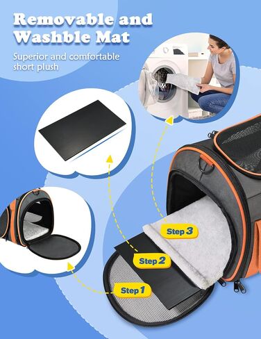 Cat Carrier TSA Airline Approved Pet Carrier Cat Carrier Bag with Big Space for Small Medium Cats Small Dog Carrier with 5 Mesh Windows, 4 Open Doors Cat Carriers & Strollers for Comfortable Travel in Saudi Arabia