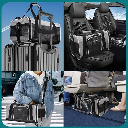 Petskd Pet Carrier 17x13x9.5 معتمد من شركة الطيران الجنوبية الغربية، حقيبة نقل الحيوانات الأليفة للقطط والكلاب الصغيرة، حامل كلب ناعم للحيوانات الأليفة التي يتراوح وزنها من 1 إلى 15 رطل، حامل قطط للكلاب مع سحاب قفل أمان (وردي) in Kuwait