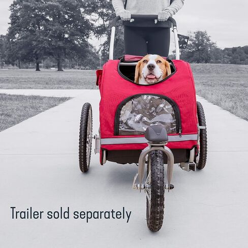 مجموعة عربة الأطفال Happy Ride للكلاب من PetSafe - مجموعة تحويل لمقطورة دراجة Happy Ride Dog - مقود ألومنيوم خفيف الوزن وخالي من الصدأ - عجلة لجميع التضاريس - كبيرة in Saudi Arabia