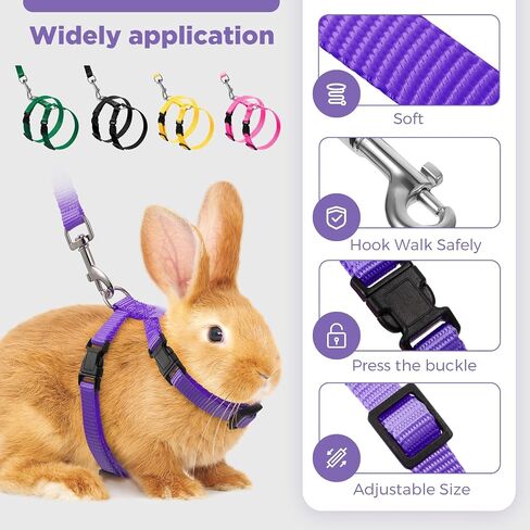 5 Pieces Adjustable Rabbit Harness Leash Bunny Harness for Pet Walk Running Jogging Leash Harness for Bunny Cat Puppy Kitten Ferret and Other Small Pet (Fresh Color) in Saudi Arabia