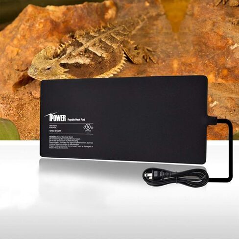 iPower 8 × 12 بوصة حصيرة الحرارة الزواحف تحت خزان سخان Terrarium وسادة التدفئة مثالية للعنكبوت الأفعى الرتيلاء الناسك سلحفاة السلطعون، أسود in Kuwait