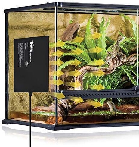 iPower 8 × 12 بوصة حصيرة الحرارة الزواحف تحت خزان سخان Terrarium وسادة التدفئة مثالية للعنكبوت الأفعى الرتيلاء الناسك سلحفاة السلطعون، أسود in Kuwait