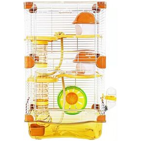 YIBOPET Hamster Cage Small Animal Cage 3 Layers Transparent Cage Size：10.6"(W) X8.1(L) X18.3 (H) Suitable for Hamsters up to 3.5 inch in Length in Saudi Arabia