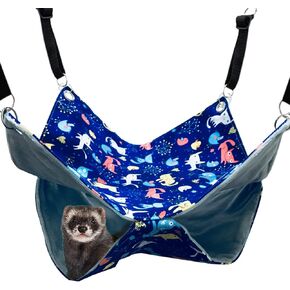 Ferret Rat Hammock,Ferret Cage Accessories Ferret Guinea Pig Hanging Bed HammockCute Ferret Stuff Tunnel for Cage Set Supplies 13.8inch (Banana)