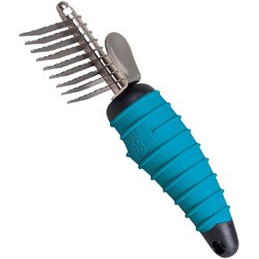 Master Grooming Tools Ergonomic Dematting Tools — Molded Tools for Grooming Dogs - 9-Blade Comb, 6⅞", Silver