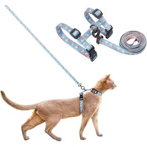 pidan Cat Harness & Leash Set, Cats Escape Proof Adjustable Kitten Harness for Large Small Cats, Lightweight Soft Walking Travel Petsafe Harness Grey,Neck Girth 7.8'' 12.2'', Chest Girth 10.2'' 16.9''