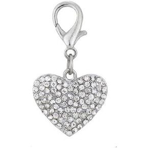 PETFAVORITES™ Couture Designer يتوهم بلينغ حجر الراين القلب الحيوانات الأليفة القط الكلب قلادة طوق سحر قلادة المجوهرات (كريستال) in Kuwait