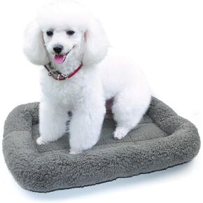 Enjoying Plush Cat Bed Mat 10" x 15" Pet Cushion with Pillow Around for Puppy Curling Sleep Cat Pad for Cat Carrier/Crate Dog Self-Warm Bed, Antiskid Bottom, Small