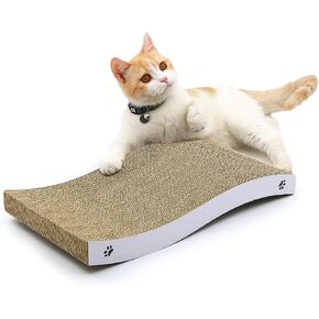 Cat Scratcher, Durable Scratch Pad, Corrugated Cardboard Scratching Board for Indoor Cats, Heavy Duty, Double-Sided Usability, Recyclable, with Catnip