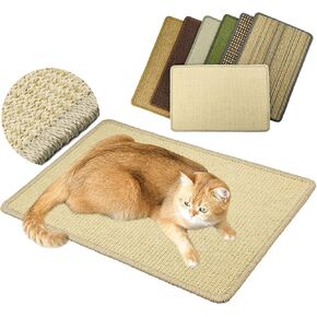 Cat Scratcher Mat, 23.6 x 15.7inch,Natural Sisal Cat Scratchers for Indoor Cats with Velcro Tapes,Cat Scratching Pad Rug,Horizontal Cat Scratching Mat Protect Furniture and Sofas (Brown) in Kuwait