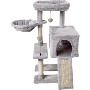 MIAO PAW 10Beige Cute Cat Tree Tower for Indoor Cats - Condo with Sisal Scratching Posts，Jump Platform Cat Furniture Activity Center Play House Bed Beige in Kuwait