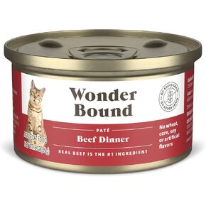 Amazon Brand - Wonder Bound Wet Cat Food, Paté, No Added Grain, 3 oz cans, Pack of 24 (Beef)