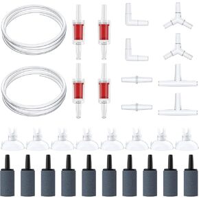Pawfly 13 Feet Airline Tubing Standard Aquarium Air Pump Accessories with Air Stones, Check Valves, Suction Cups and Connectors in Saudi Arabia
