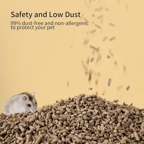 فراش لفضلات الحيوانات الصغيرة من تافيت، سرير طبيعي خالٍ من الغبار للحيوانات الاليفة مع تحكم في الرائحة للهامستر القزم والهامستر السوري والقنافذ والخنزير الغيني والارانب والشينشيلا، 1.45 كغم in Kuwait