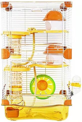 YIBOPET Hamster Cage Small Animal Cage 3 Layers Transparent Cage Size：10.6"(W) X8.1(L) X18.3 (H) Suitable for Hamsters up to 3.5 inch in Length in Saudi Arabia