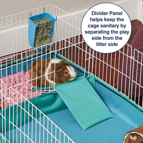MidWest Homes for Pets Guinea Habitat Plus Cage, Includes Divider Panel and Hinged Top, Washable PVC Canvas Bottom, Expandable Small Animal Cage for Guinea Pigs, 171GHP in Saudi Arabia