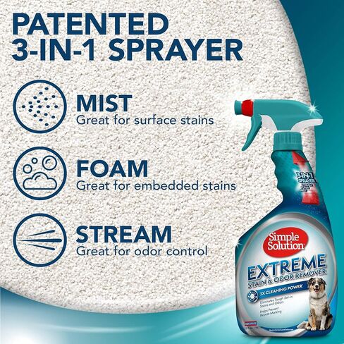 Simple Solution Extreme Pet Stain and Odor Remover | Enzymatic Cleaner with 3X Pro-Bacteria Cleaning Power | Spring Breeze, 1 Gallon in Kuwait