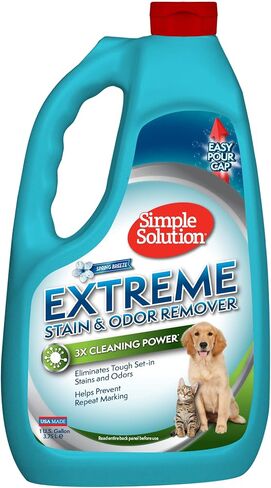 Simple Solution Extreme Pet Stain and Odor Remover | Enzymatic Cleaner with 3X Pro-Bacteria Cleaning Power | Spring Breeze, 1 Gallon in Kuwait