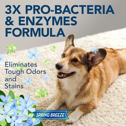 Simple Solution Extreme Pet Stain and Odor Remover | Enzymatic Cleaner with 3X Pro-Bacteria Cleaning Power | Spring Breeze, 1 Gallon in Kuwait