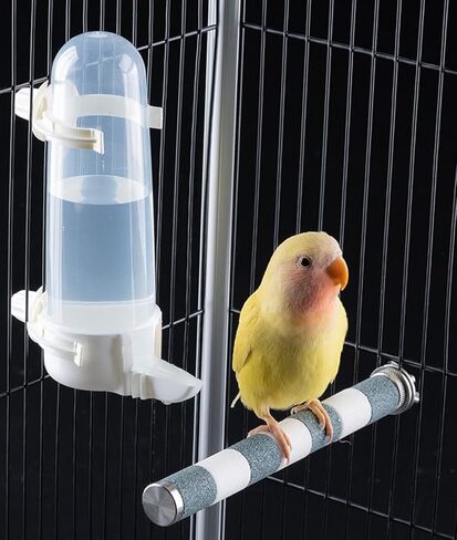 Pet Bird Water Feeder, 8.45 Fl Oz Parrot Water Dispenser, Bird Cage Suspended Automatic Water Dispenser, Bird Feeders for Parakeet Budgie Cockatiel Lovebirds Canary Finch (2Pcs) in Kuwait