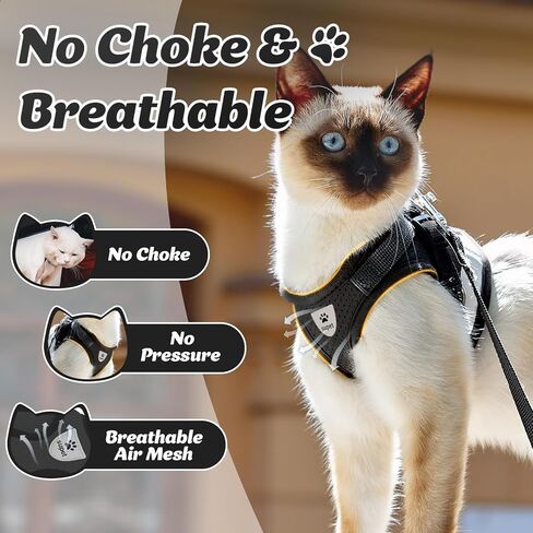Supet Cat Harness and Leash Set - Soft Mesh Adjustable Cat Vest Harness with Reflective Strap for Walking Cat and Puppy Rabbit in Kuwait