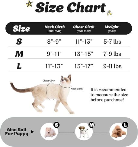 Supet Cat Harness and Leash Set - Soft Mesh Adjustable Cat Vest Harness with Reflective Strap for Walking Cat and Puppy Rabbit in Kuwait