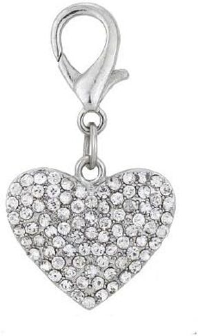 PETFAVORITES™ Couture Designer يتوهم بلينغ حجر الراين القلب الحيوانات الأليفة القط الكلب قلادة طوق سحر قلادة المجوهرات (كريستال) in Kuwait