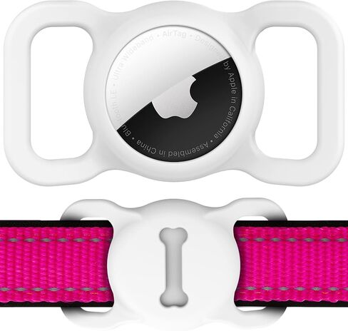 for Airtag Dog Collar Holder (1st & 2nd Generation) Air Tag Protective Cat Airtag Dog Collar, Silicone AirTags GPS Tracking Accessories, Air Tags with Bone Pattern (1 Pack(Black)) in Kuwait