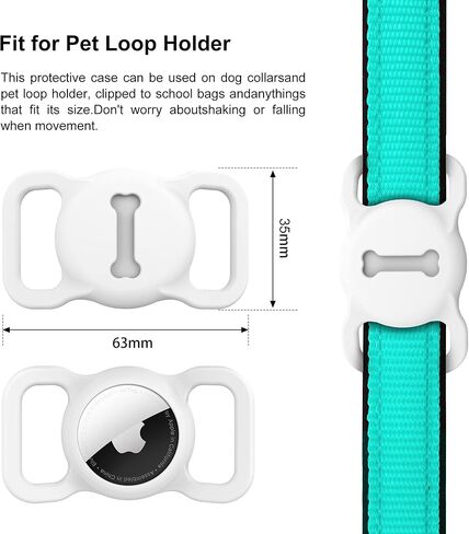 for Airtag Dog Collar Holder (1st & 2nd Generation) Air Tag Protective Cat Airtag Dog Collar, Silicone AirTags GPS Tracking Accessories, Air Tags with Bone Pattern (1 Pack(Black)) in Kuwait